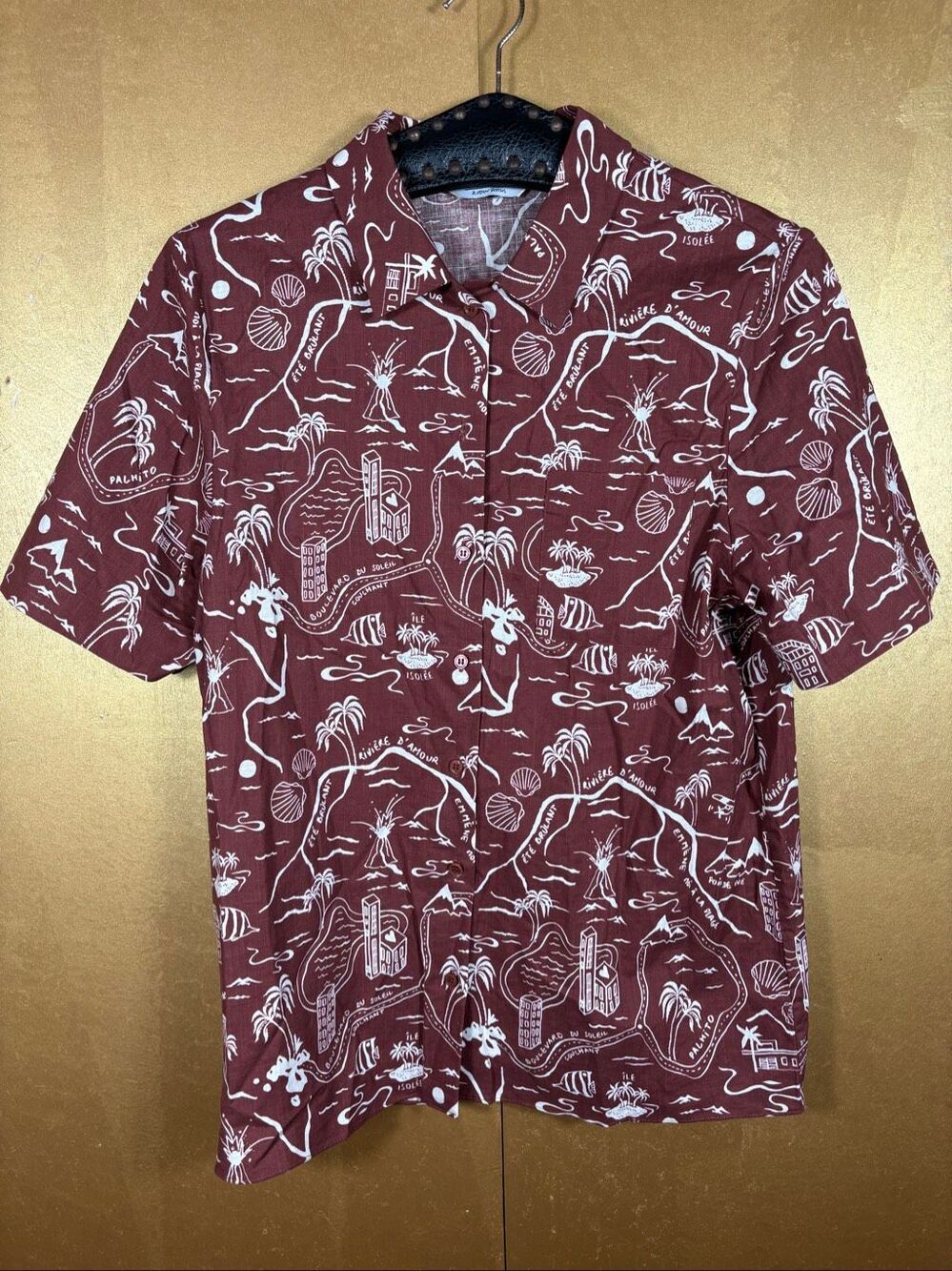 & Other Stories multi pattern button down shirt size 6